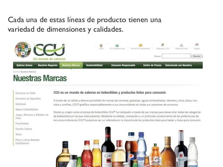 Cada una de estas líneas de producto tienen una variedad de dimensiones y calidades.