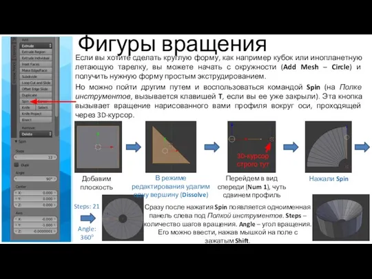 Фигуры вращения Если вы хотите сделать круглую форму, как например кубок