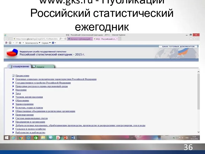www.gks.ru - Публикации Российский статистический ежегодник