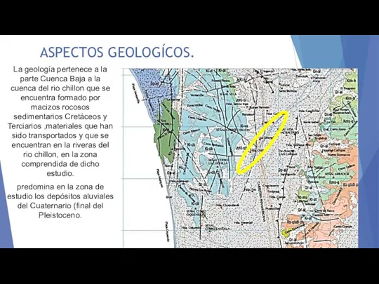 ASPECTOS GEOLOGÍCOS. La geología pertenece a la parte Cuenca Baja a