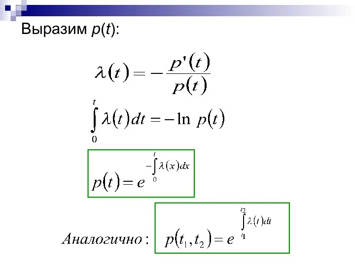 Выразим p(t):