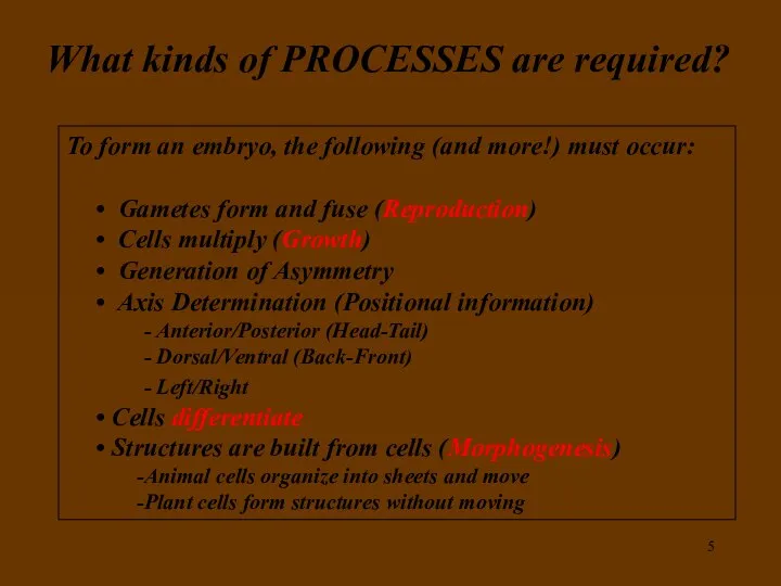 To form an embryo, the following (and more!) must occur: Gametes