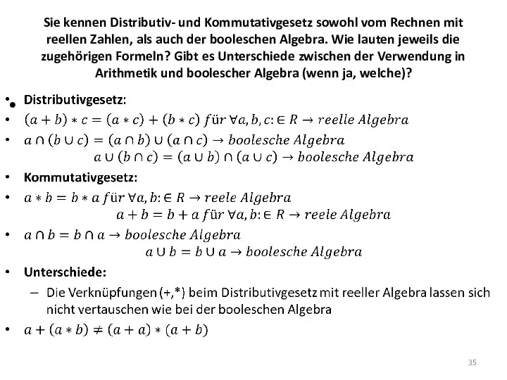 Sie kennen Distributiv- und Kommutativgesetz sowohl vom Rechnen mit reellen Zahlen,
