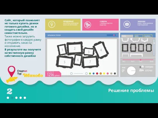 Решение проблемы Сайт, который позволяет не только купить рамки готового дизайна,
