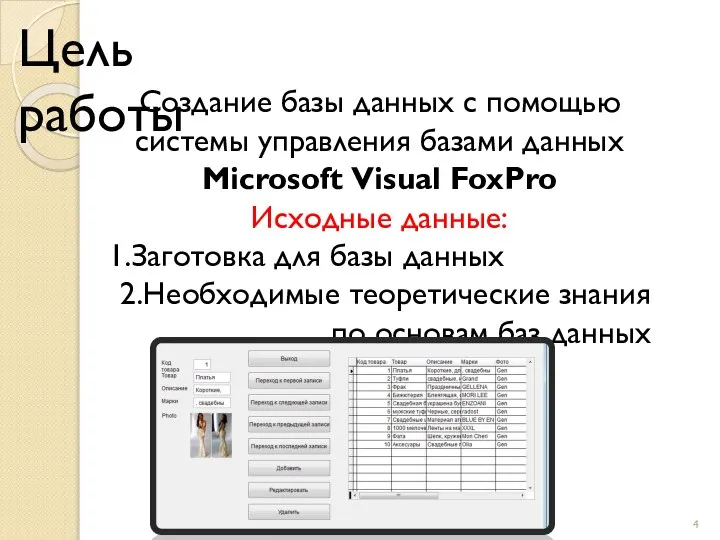 Создание базы данных с помощью системы управления базами данных Microsoft Visual