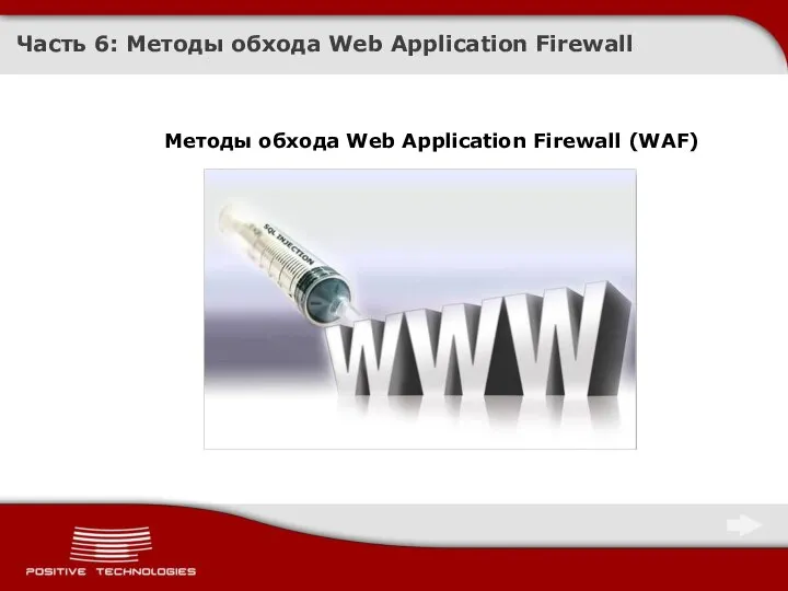 Часть 6: Методы обхода Web Application Firewall Методы обхода Web Application Firewall (WAF)