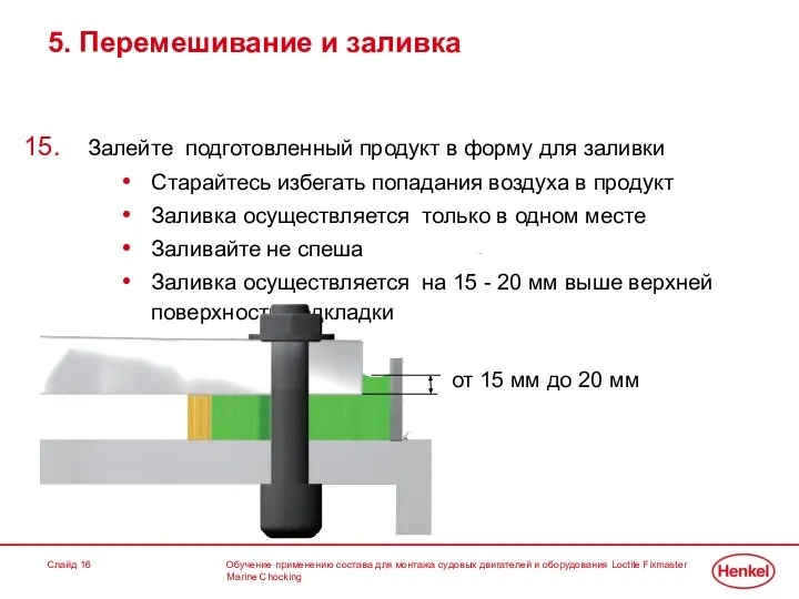 Обучение применению состава для монтажа судовых двигателей и оборудования Loctite Fixmaster