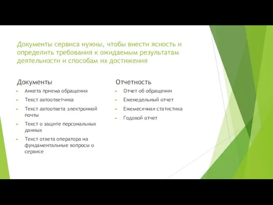 Документы сервиса нужны, чтобы внести ясность и определить требования к ожидаемым