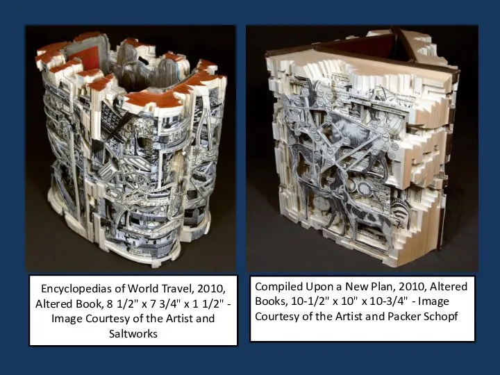 Encyclopedias of World Travel, 2010, Altered Book, 8 1/2" x 7