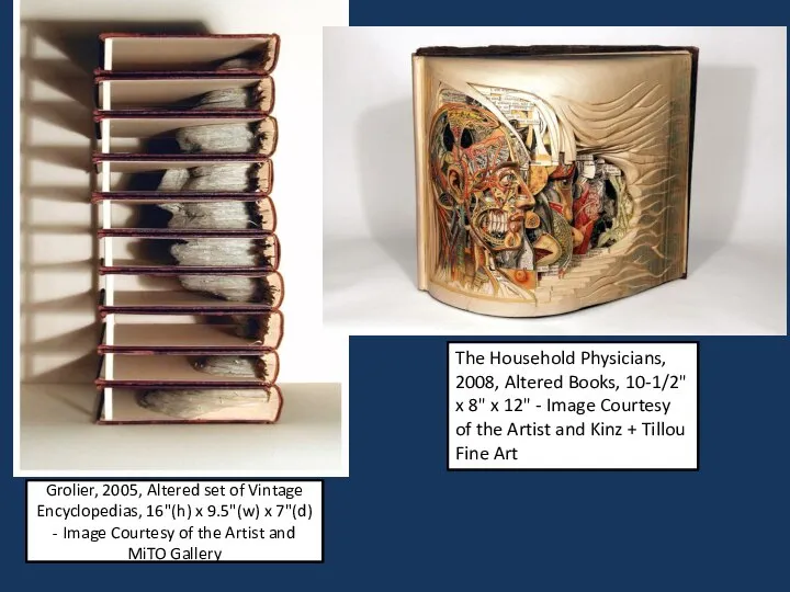 Grolier, 2005, Altered set of Vintage Encyclopedias, 16"(h) x 9.5"(w) x