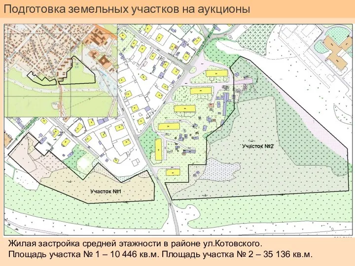 Подготовка земельных участков на аукционы Жилая застройка средней этажности в районе