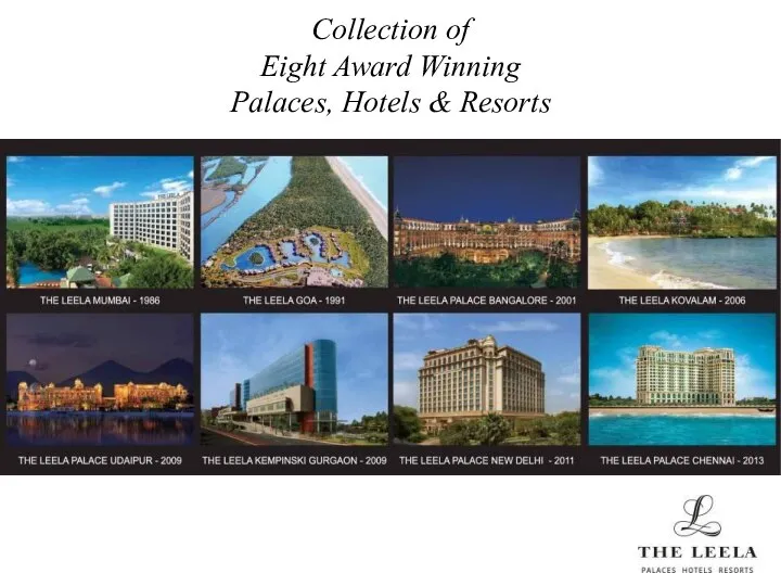 Collection of Eight Award Winning Palaces, Hotels & Resorts