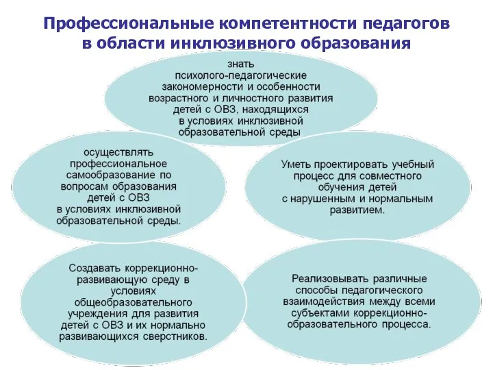 Профессиональные компетентности педагогов в области инклюзивного образования