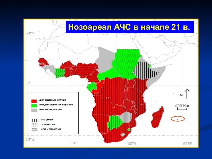 Нозоареал АЧС в начале 21 в. доложенные случаи нет доложенных случаев