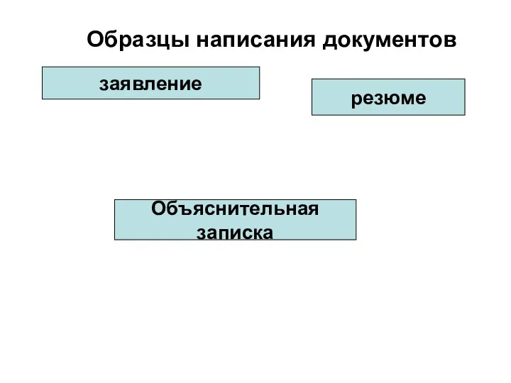 Образцы написания документов заявление резюме Объяснительная записка