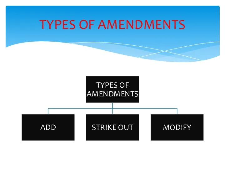 TYPES OF AMENDMENTS