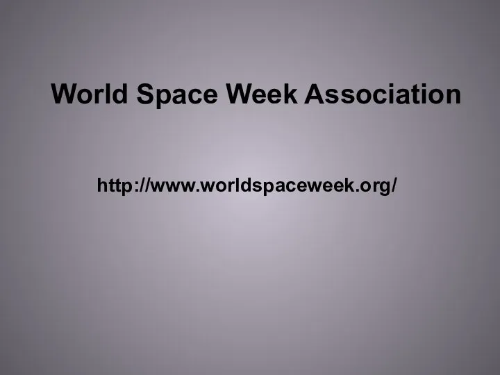 http://www.worldspaceweek.org/ World Space Week Association