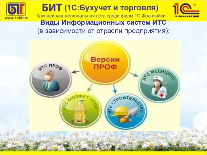 Виды Информационных систем ИТС (в зависимости от отрасли предприятия):