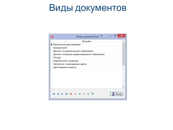 Виды документов