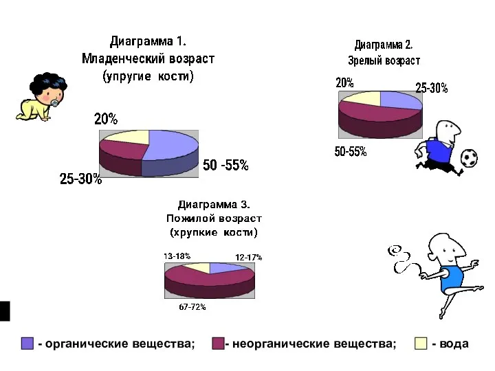 - органические вещества; - неорганические вещества; - вода