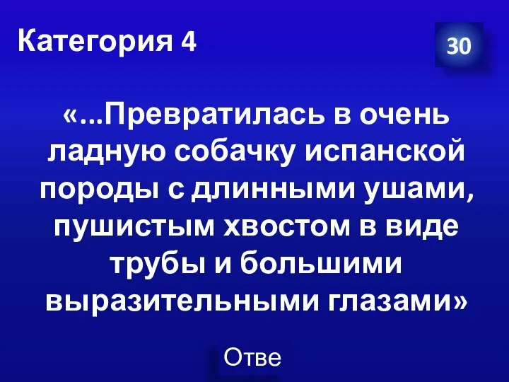 Категория 4 30 «...Превратилась в очень ладную собачку испанской породы с