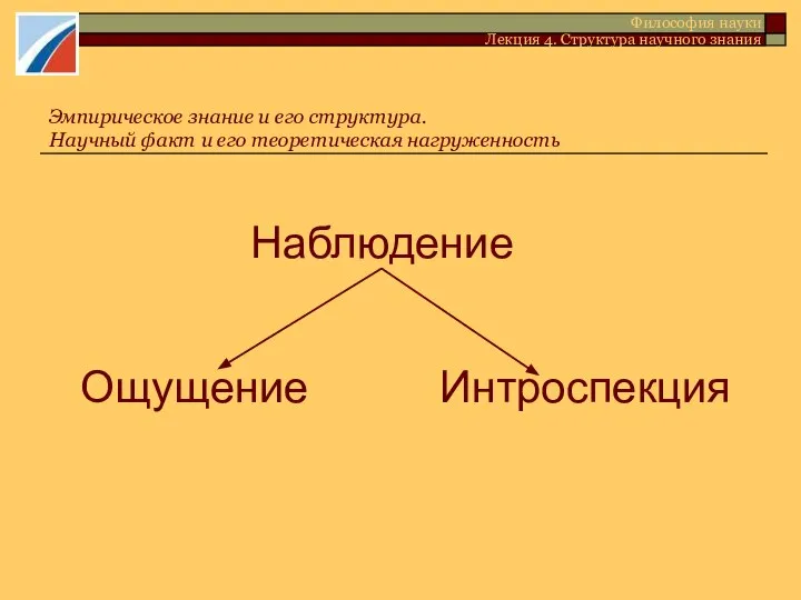 Эмпирическое знание и его структура. Научный факт и его теоретическая нагруженность