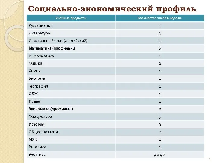 Социально-экономический профиль