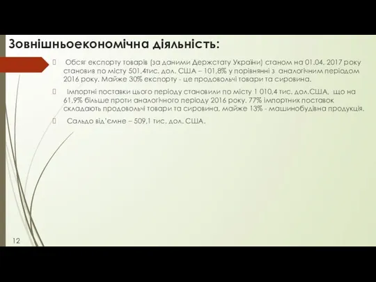 Зовнішньоекономічна діяльність: Обсяг експорту товарів (за даними Держстату України) станом на