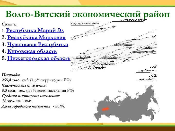 Состав: 1. Республика Марий Эл 2. Республика Мордовия 3. Чувашская Республика