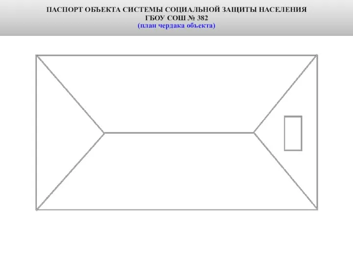 ПАСПОРТ ОБЪЕКТА СИСТЕМЫ СОЦИАЛЬНОЙ ЗАЩИТЫ НАСЕЛЕНИЯ ГБОУ СОШ № 382 (план чердака объекта)