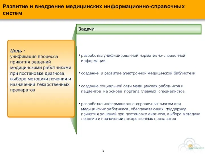 Цель : унификация процесса принятия решений медицинскими работниками при постановке диагноза,