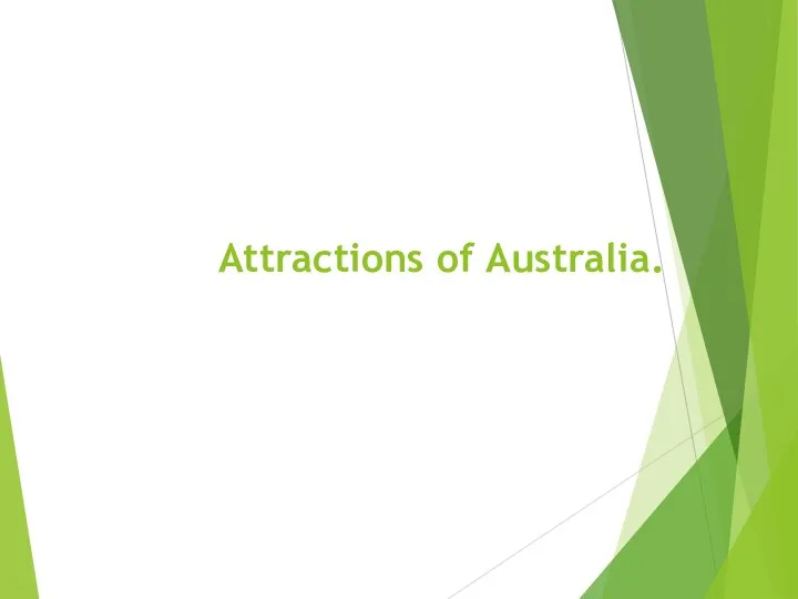 Attractions of Australia.