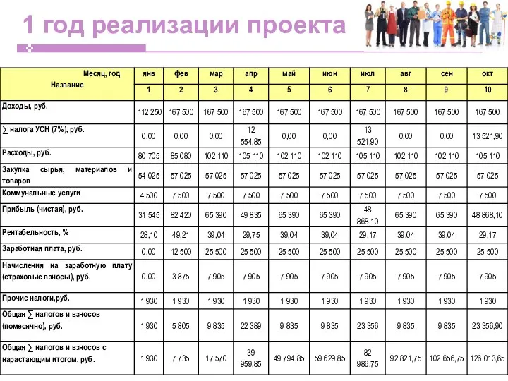 1 год реализации проекта