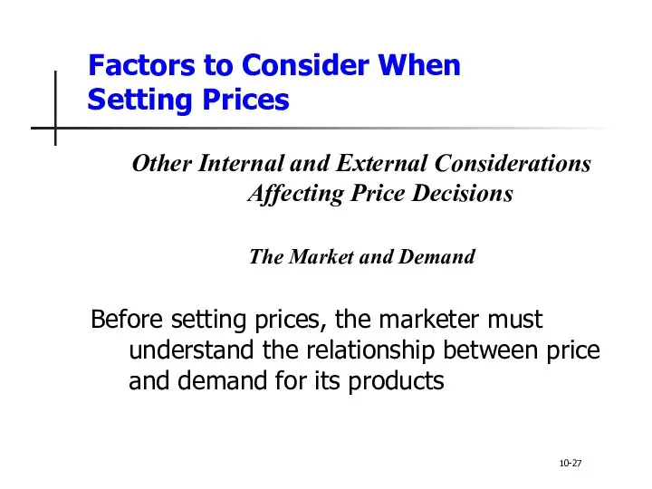 Factors to Consider When Setting Prices Other Internal and External Considerations