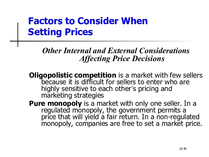 Factors to Consider When Setting Prices Other Internal and External Considerations