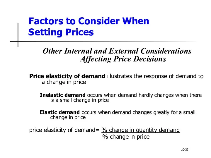 Factors to Consider When Setting Prices Other Internal and External Considerations