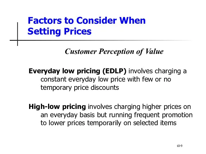 Factors to Consider When Setting Prices Customer Perception of Value Everyday