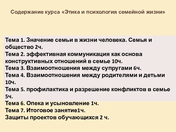 Тема 1. Значение семьи в жизни человека. Семья и общество 2ч.