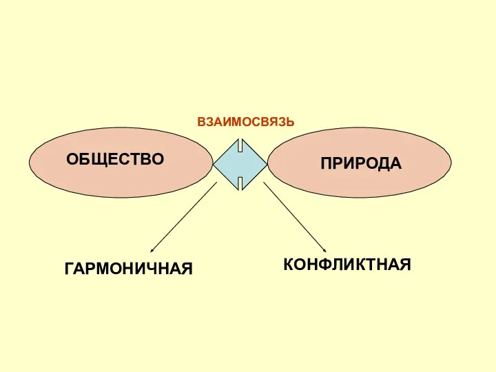 ОБЩЕСТВО ПРИРОДА ВЗАИМОСВЯЗЬ ГАРМОНИЧНАЯ КОНФЛИКТНАЯ