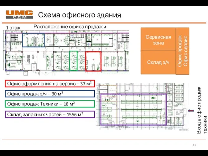 Схема офисного здания 1 этаж Расположение офиса продаж и сервиса Вход