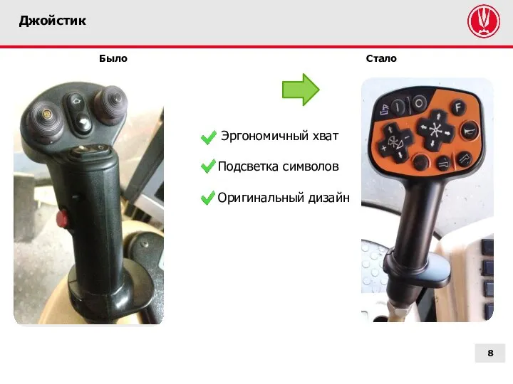 Было Стало Джойстик Эргономичный хват Подсветка символов Оригинальный дизайн