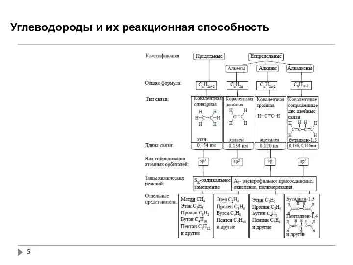 Углеводороды и их реакционная способность