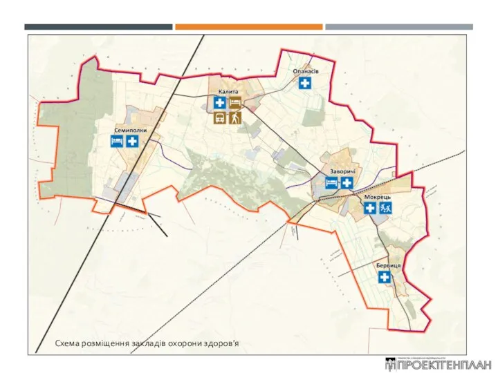 Схема розміщення закладів охорони здоров’я