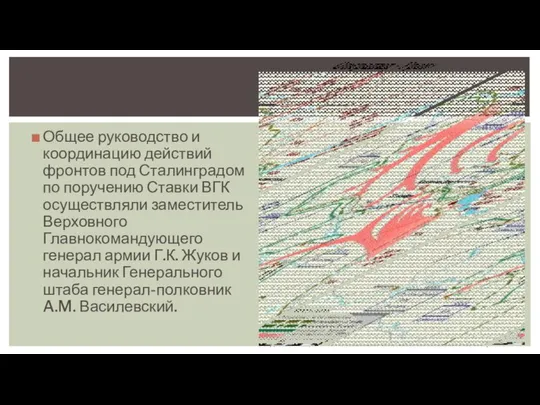 Общее руководство и координацию действий фронтов под Сталинградом по поручению Ставки