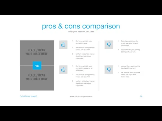 pros & cons comparison write your relevant text here 28 Sed