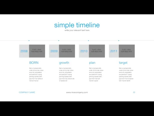 simple timeline write your relevant text here 07