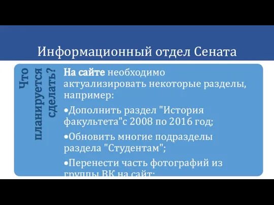 Информационный отдел Сената