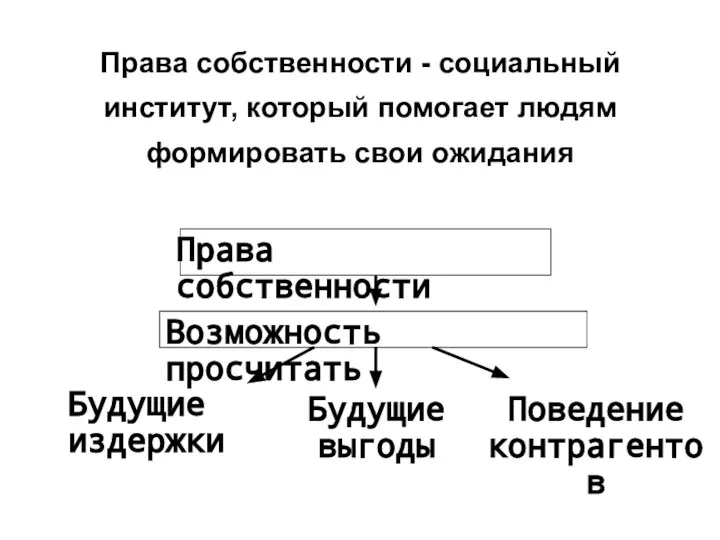 Права собственности - социальный институт, который помогает людям формировать свои ожидания