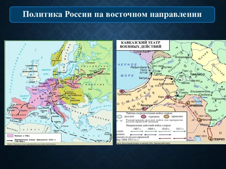 ОПРЕДЕЛИТЕ НАПРАВЛЕНИЯ ВНЕШНЕЙ ПОЛИТИКИ РОССИИ В 1801-1812 ГГ. Политика России па восточном направлении