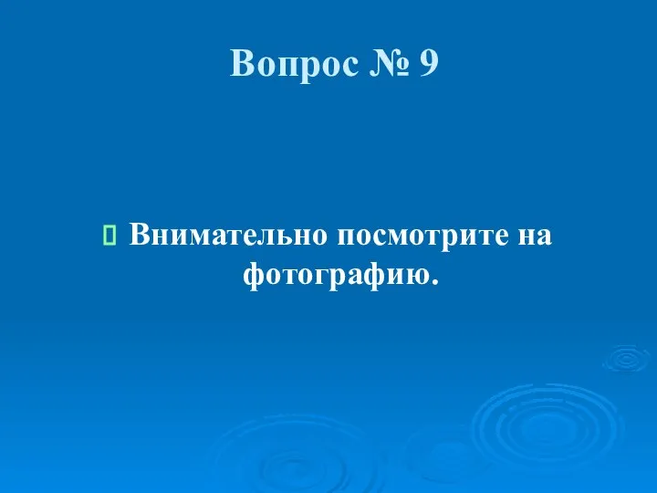 Вопрос № 9 Внимательно посмотрите на фотографию.